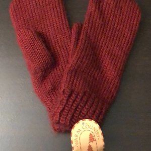 Vintage Burgundy Knit Mittens NEW